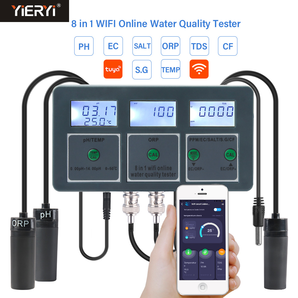 Ph Meter Digital Water Tester - WiFi Tuya Smart PH Meter Data