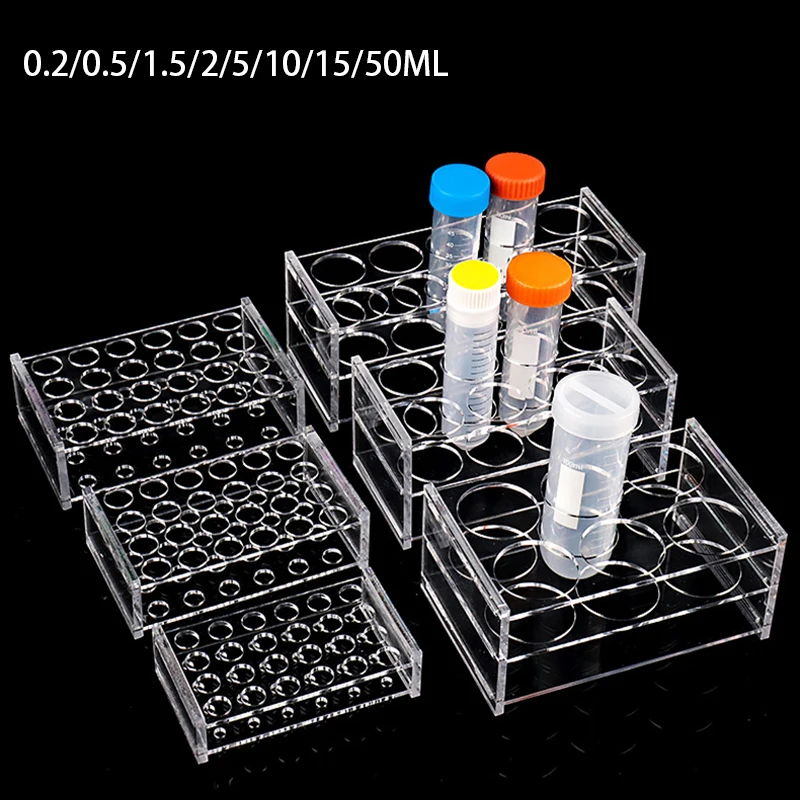 Lab Equipment - 0.2ML/0.5ML/1.5ML/2ML/10ML/15ML/50ML Test Tube Rack Test Tube