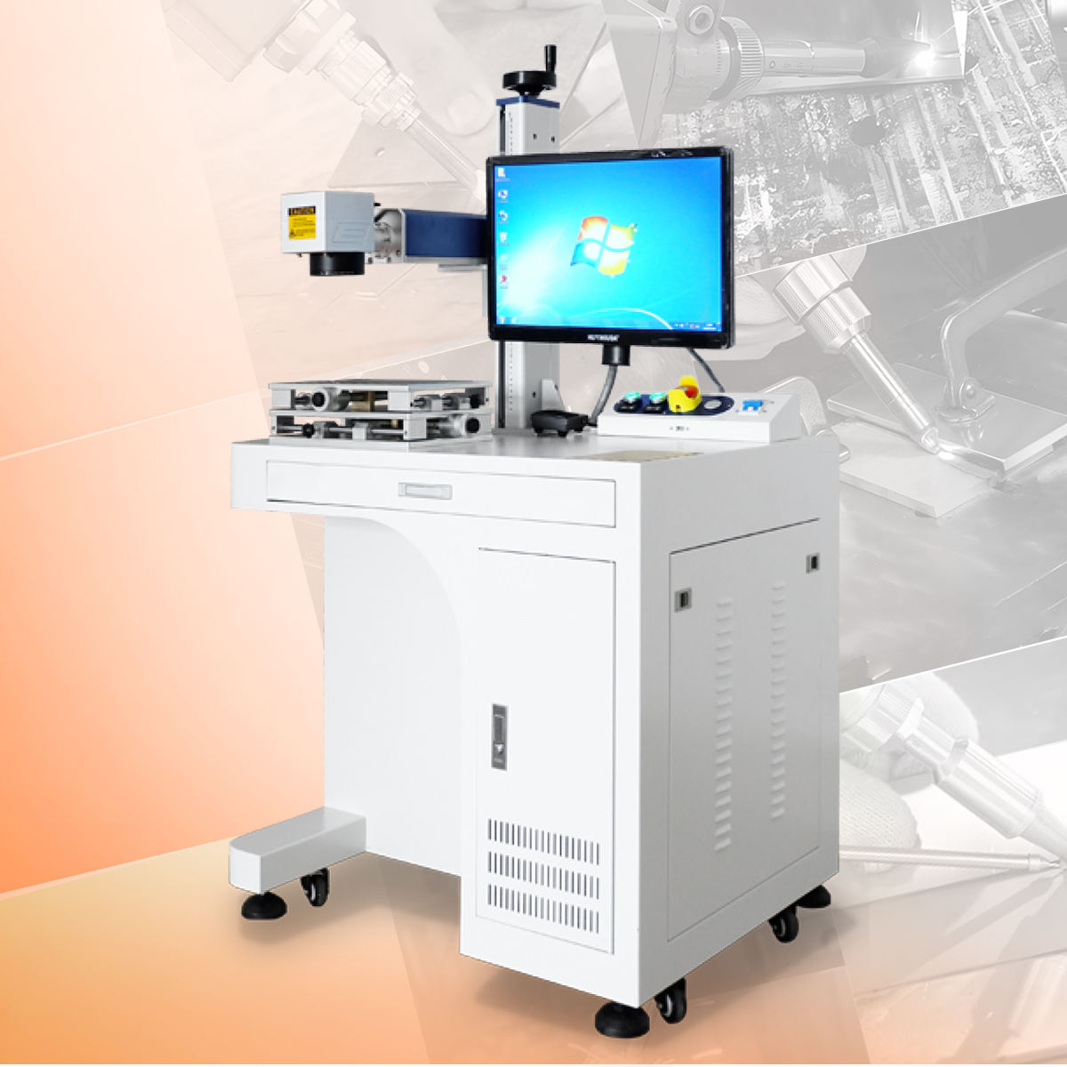 Fiber Laser Marking Machine 30W - 30W 50W 100W 3D Raycus Jpt