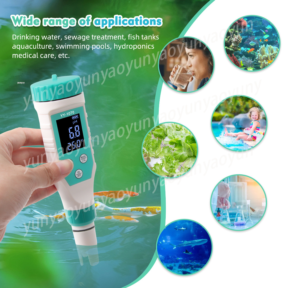 Ph Meter Digital Water Tester - 7 in 1 Digital Water Quality