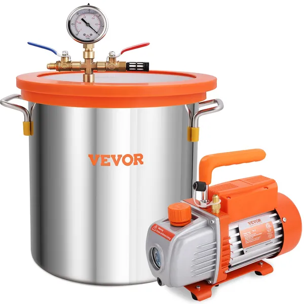 Vacuum Chamber Kit With Pump - VEVOR 5 Gallon Vacuum Chamber and