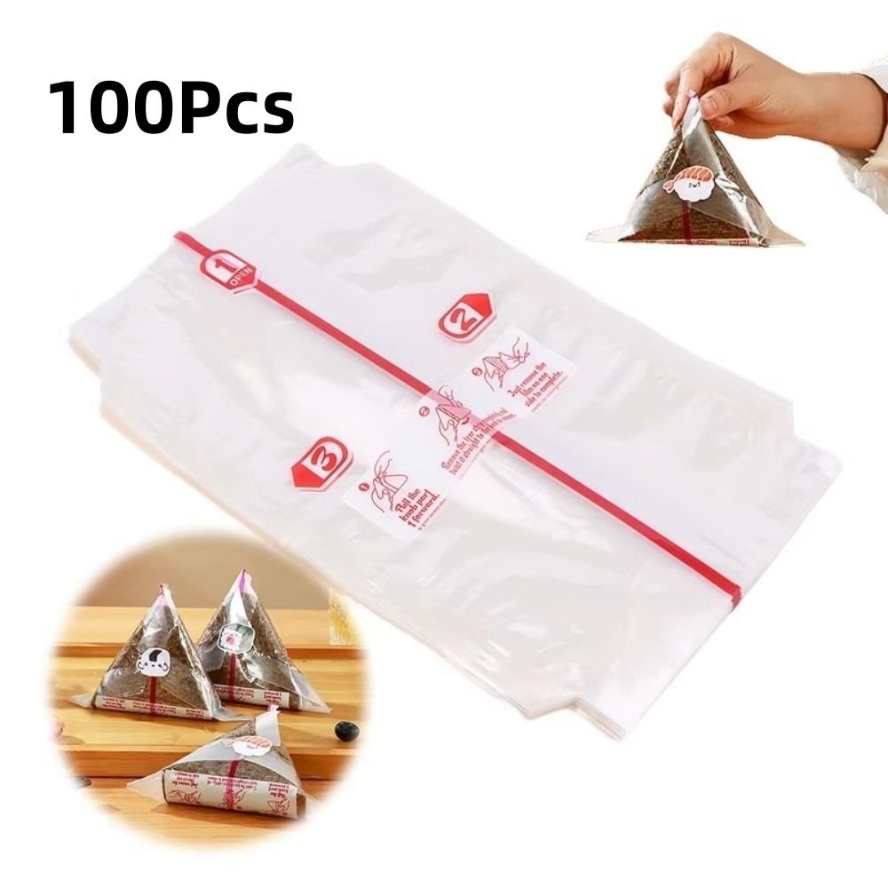 Packaging - 100Pcs PP Disposable Triangle Rice Ball