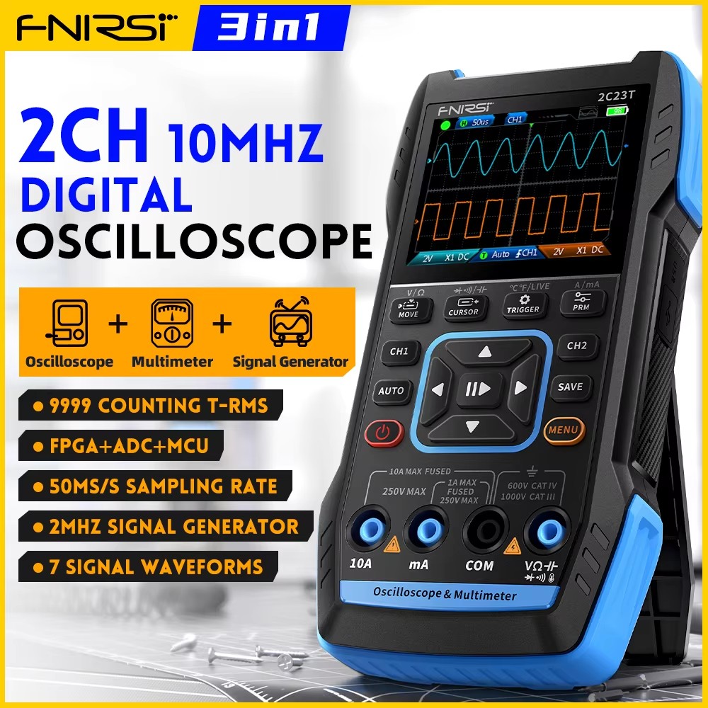 Fnirsi Digital Oscilloscope Handheld - FNIRSI 2C23T Handheld Digital Oscilloscope Multimeter