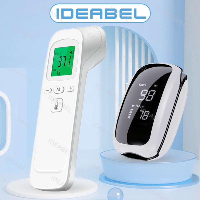 Pulse Oximeter Fingertip Rechargeable - Forehead Digital Thermometer Non Contact Infrared