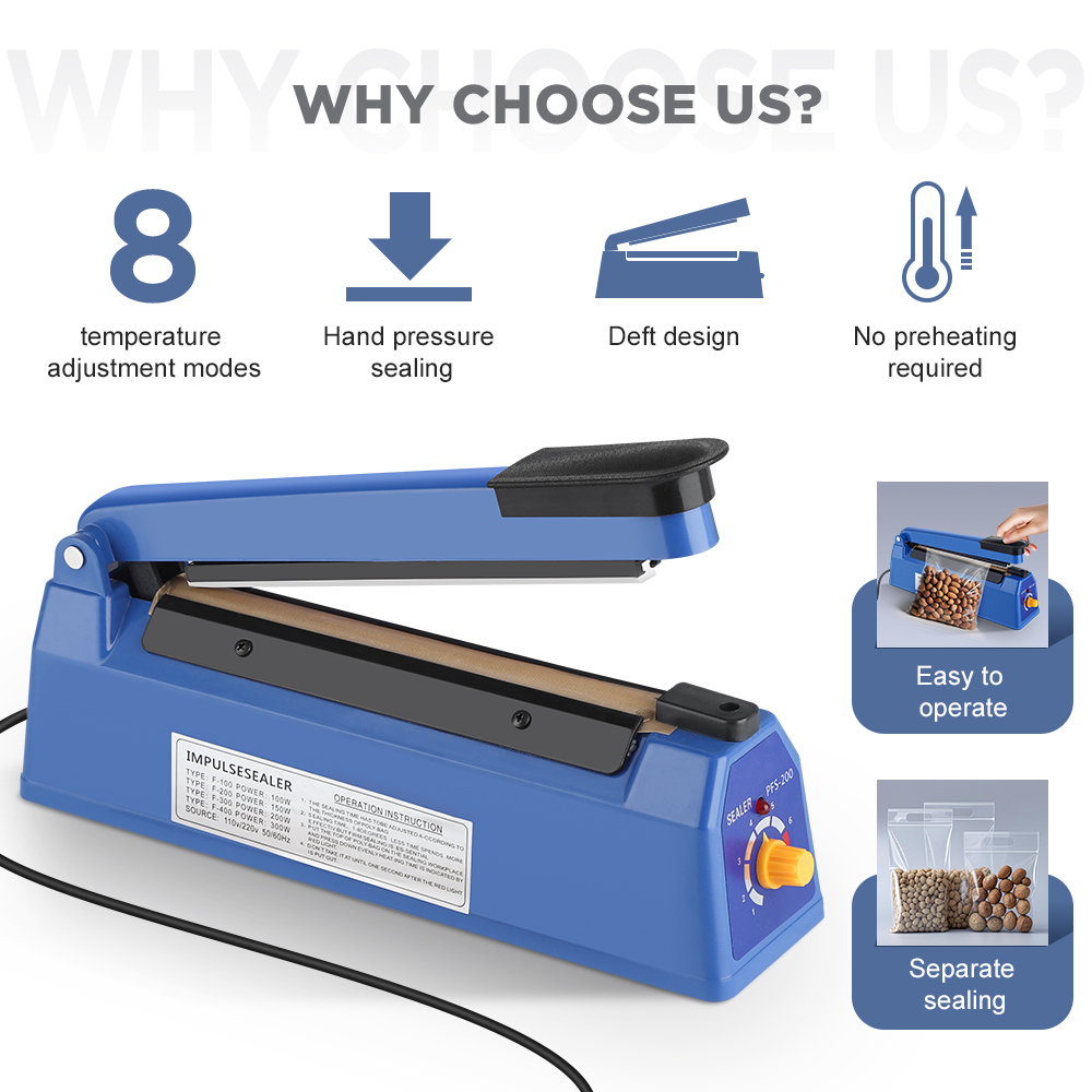 Impulse Sealer Machine Kitchen - Plastic Bag Impulse Heat Sealer 评论和价格