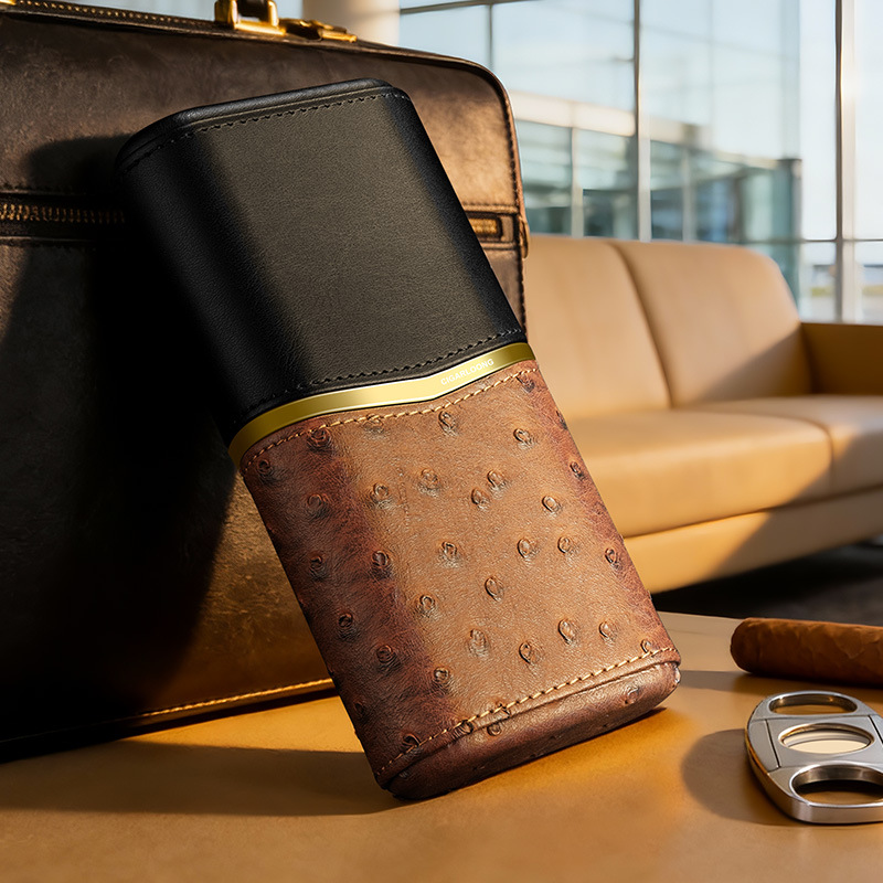 Leather Cigar Case﻿ Cedar Wood - Packaging 评论和价格