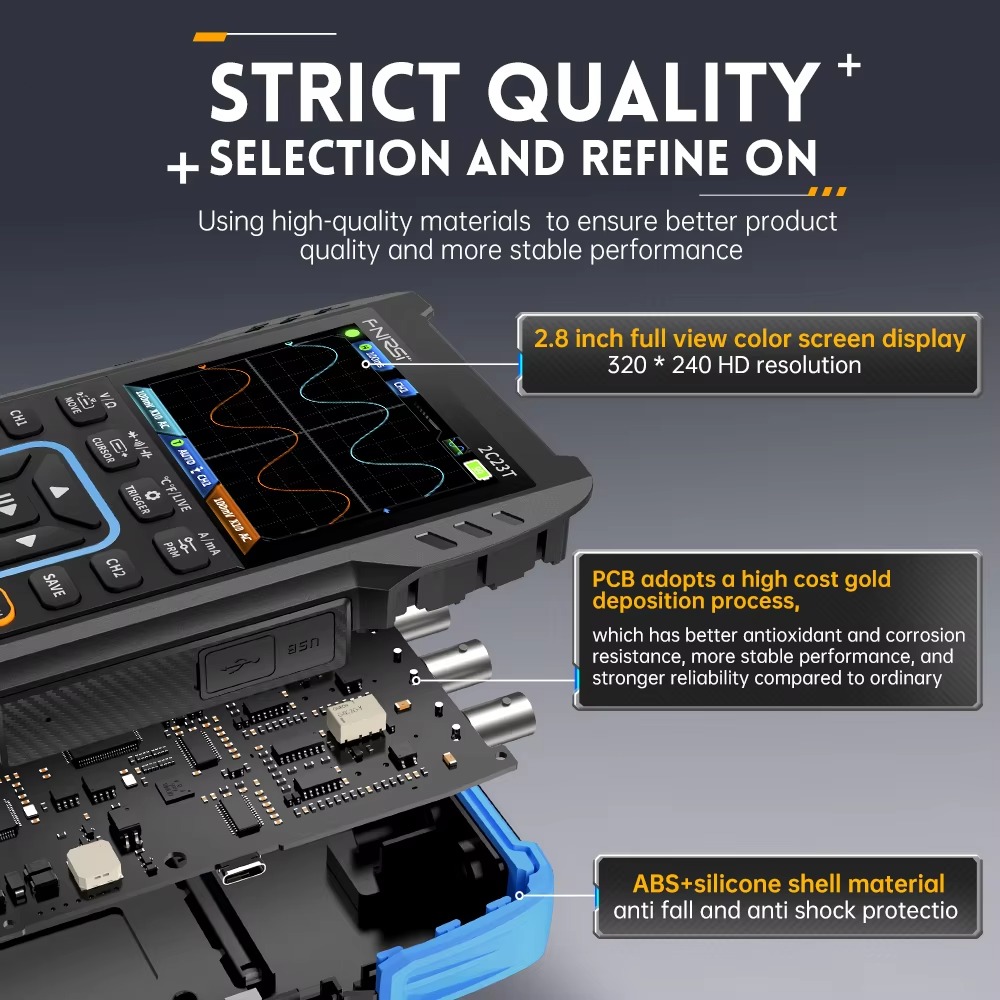 FNIRSI 2C23T 3 in 1 50MS/s 10M - Fnirsi Digital Oscilloscope Handheld 评论和价格