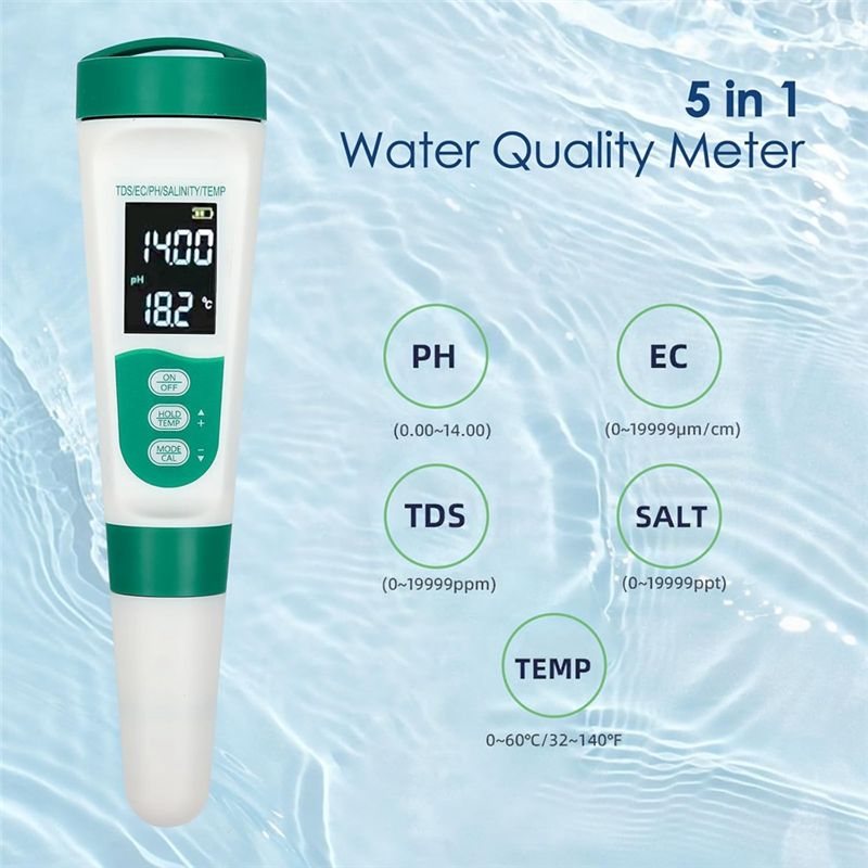 AT02-5 In1 Digital PH Meter Hi - Ph Meter Digital Water Tester 评论和价格