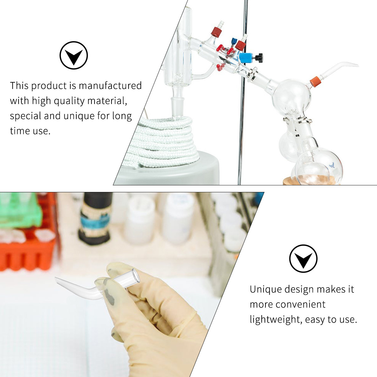 5Pcs Glass Distillation Tube T - Lab Equipment 评论和价格