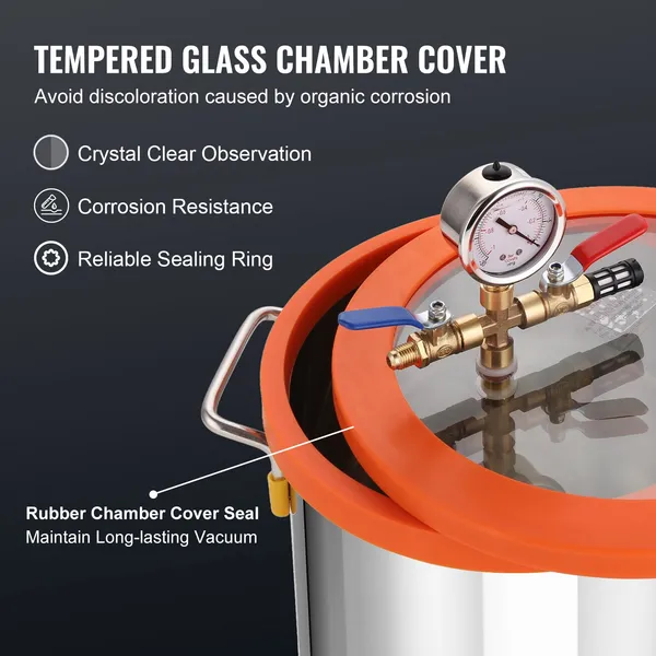 VEVOR 5 Gallon Vacuum Chamber  - Vacuum Chamber Kit With Pump 评论和价格