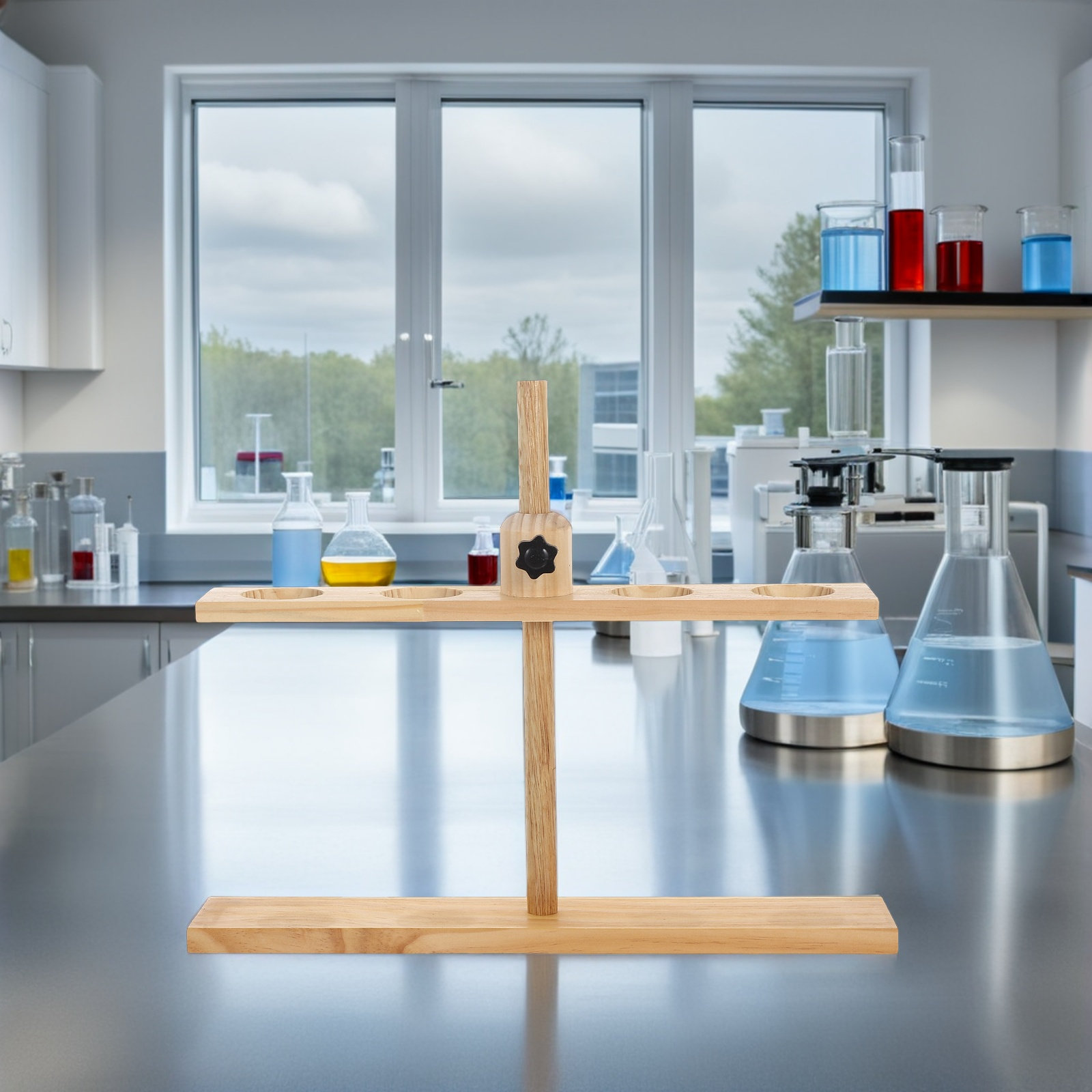 Wooden Separatory Funnel Stand - Lab Equipment 评论和价格