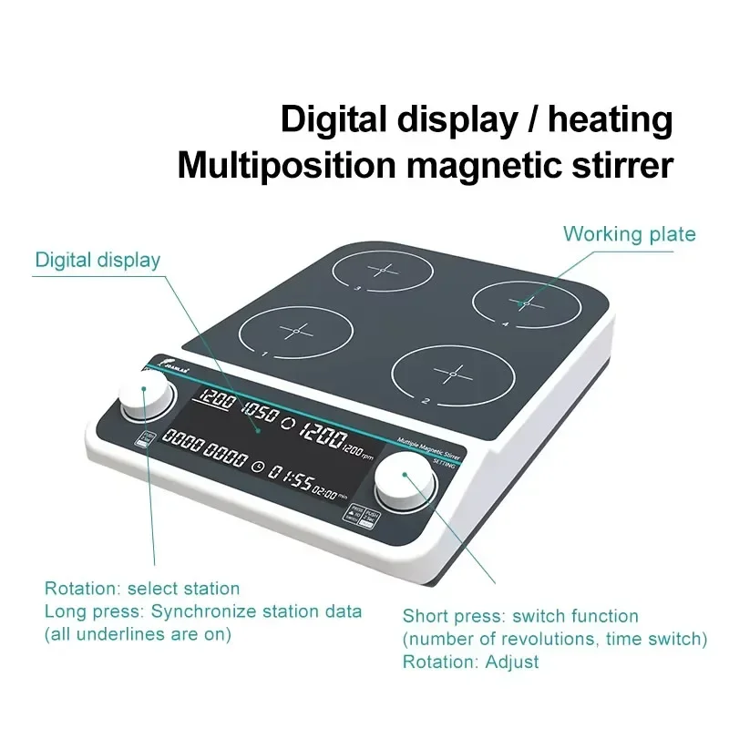 Four-station Six-Position Mult - Lab Magnetic Stirrer Hot Plate 评论和价格