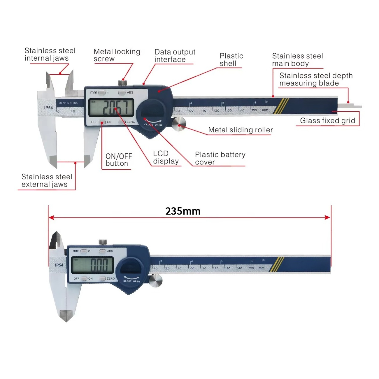 IP54 0-150mm Digital Vernier C - Digital Caliper 150Mm Stainless Steel 评论和价格