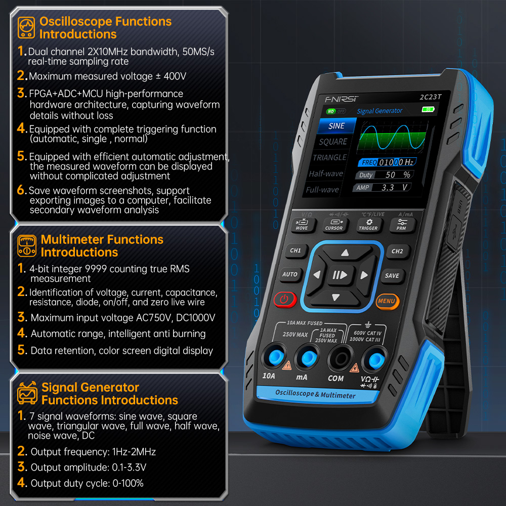 2C23T 3-in-1 Digital Oscillosc - Fnirsi Digital Oscilloscope Handheld 评论和价格