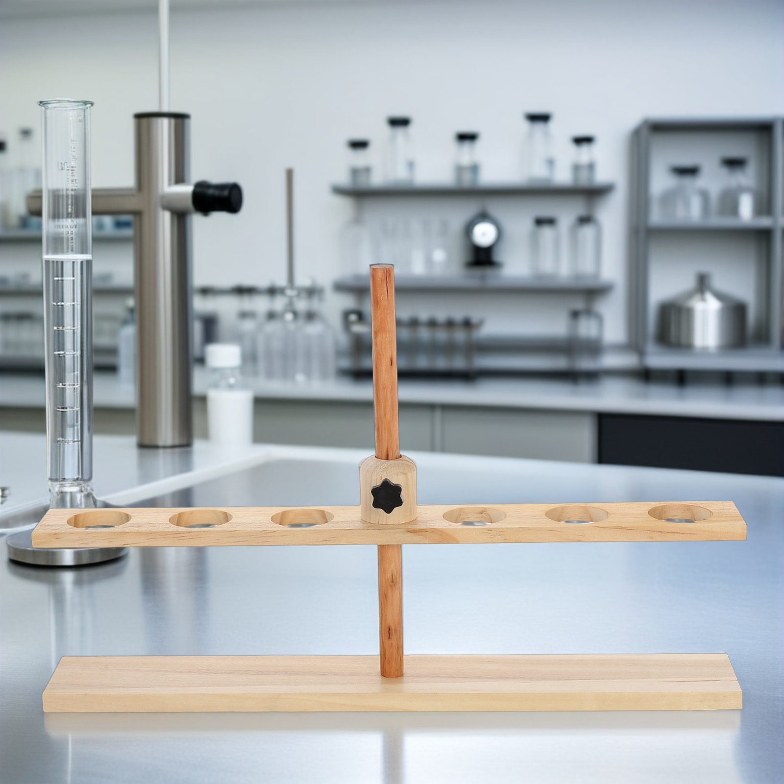 6 Hole Wooden Funnel Stand Adj - Lab Equipment 评论和价格